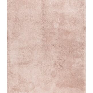 Mjuk ryamatta i gammalrosa med tjock lugg och elegant design för vardagsrum