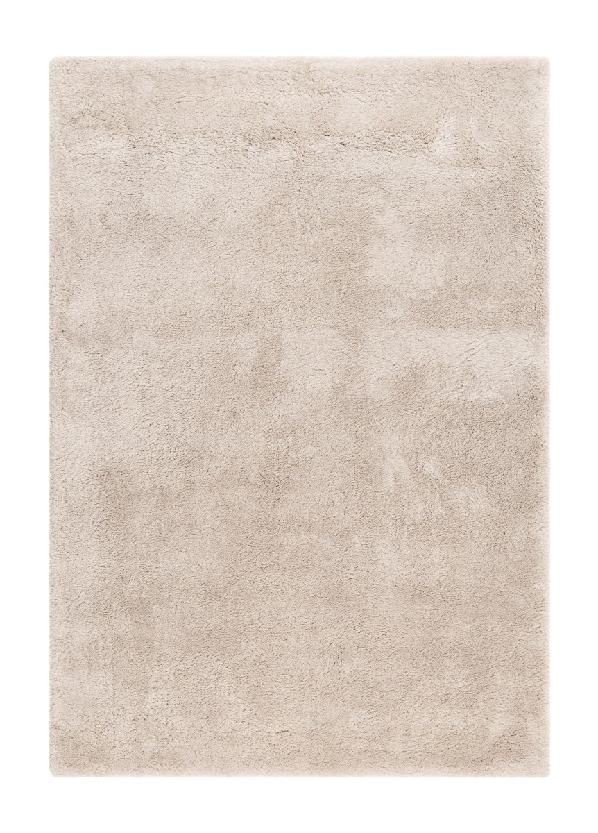 Lucid Greige mjuk plyschmatta med tät 40 mm lugg i elegant beige-grå ton