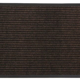 Brun Absorb 3-ribb dörrmatta i polypropylen med smutsfångande yta vid entrédörr
