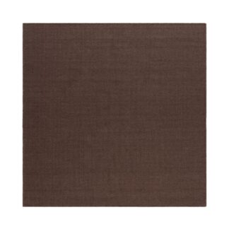 Kvadratisk handvävd ullmatta i chokladfärg med tät och glansig yta