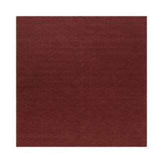 Marsala färgad kvadratisk handvävd ullmatta med tät struktur och mjuk känsla