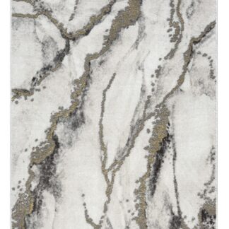 Wiltonmatta med marmormönster och gulddetaljer i elegant guldton