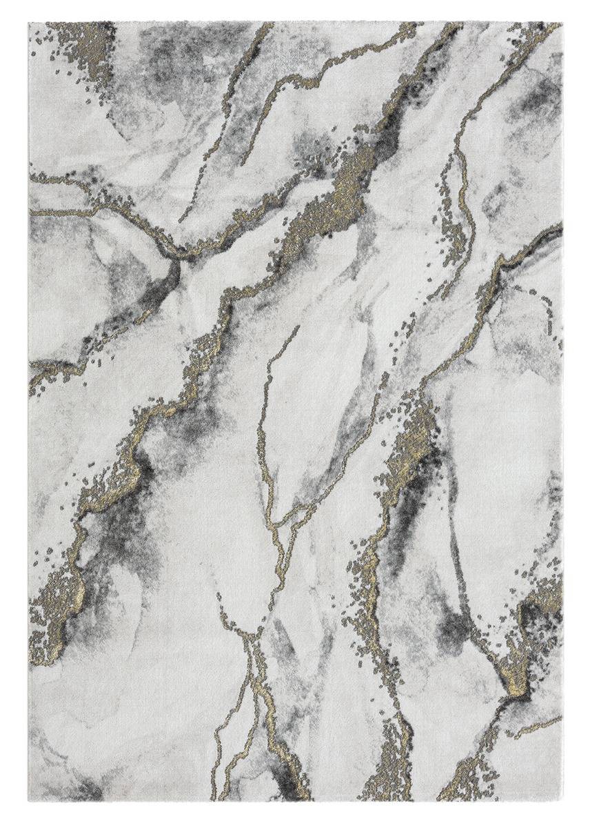 Wiltonmatta med elegant marmormönster och gulddetaljer i mjuk tjock kvalitet