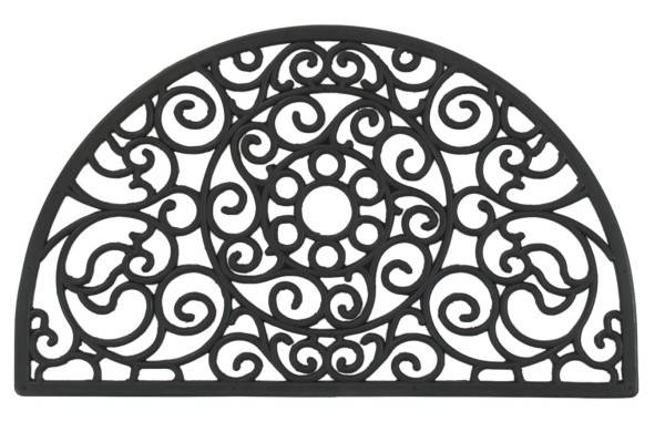 Svart syntetisk dörrmatta 45x75 cm med maskinvävd yta vid ytterdörr