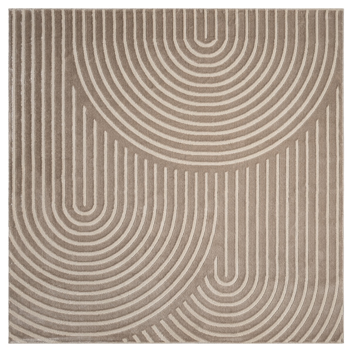 Närbild på elegant Wiltonmatta Bella Zen i mörkbeige med mjuk och slitstark textur