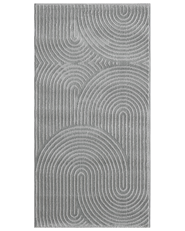 Bella Zen grå gångmatta i mjuk Wiltonväv med cirka 8 mm tjocklek och modern neutral design