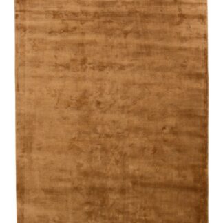 Rostfärgad viskosmatta med bomullsundersida i rektangulär form, mjuk med lätt glans