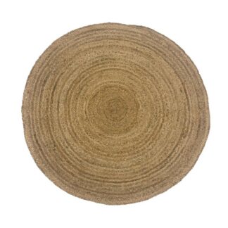 rund flätad jutematta i naturfärg med cirka 8 mm tjocklek