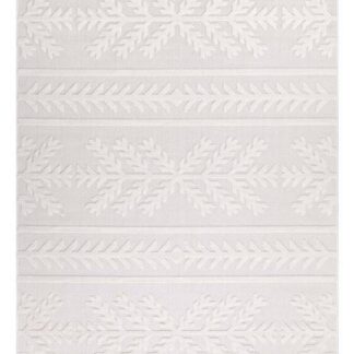 Krämvit polypropylenmatta för inom- och utomhus med fint mönster och cirka 5 mm tjocklek