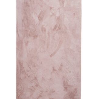 Ljusrosa kortklippt gångmatta Cat i polyester med mjuk fluffig yta i rumsmiljö