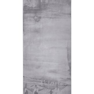 Silvergrå tvättbar gångmatta med mjuk tät lugg och gummibaksida på trägolv