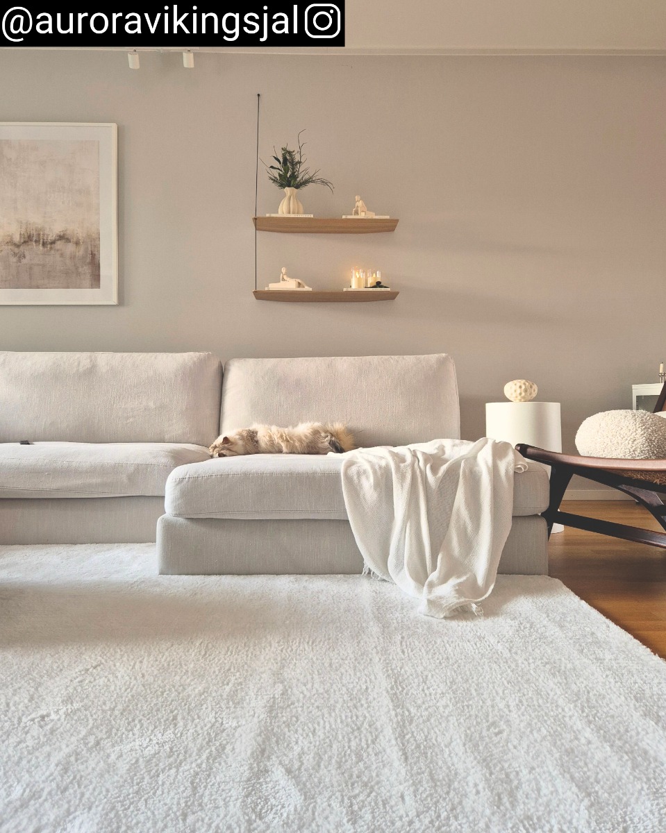 Tvättbar Mjuk Ryamatta Cloudy Vit - Image 4