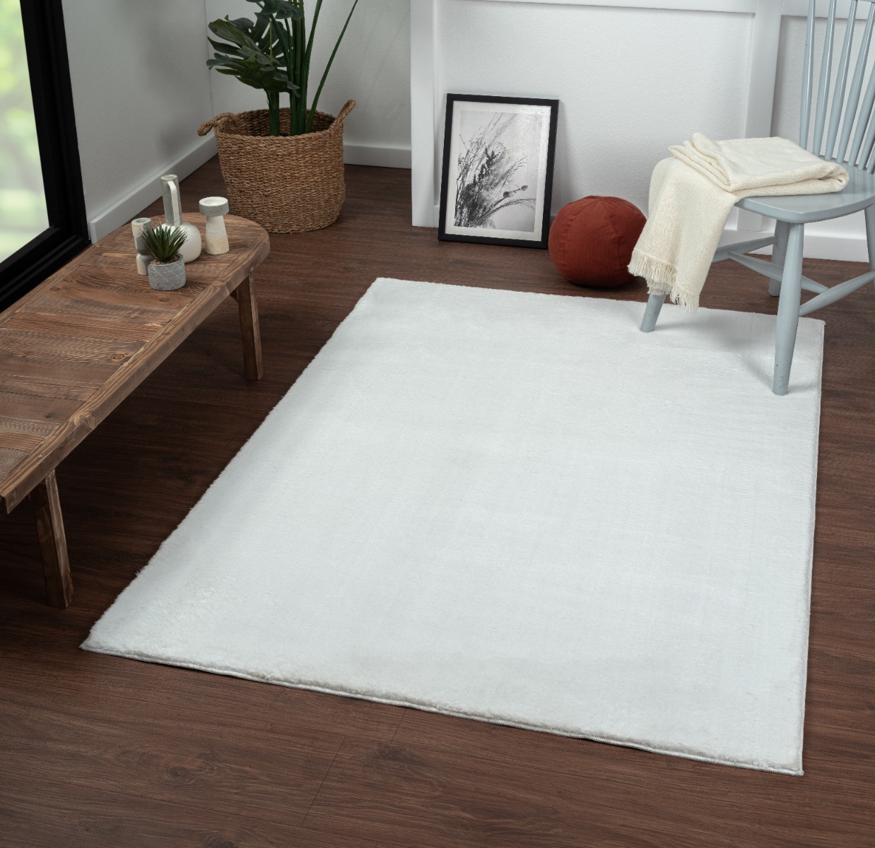 Tvättbar Mjuk Ryamatta Cloudy Vit - Image 2