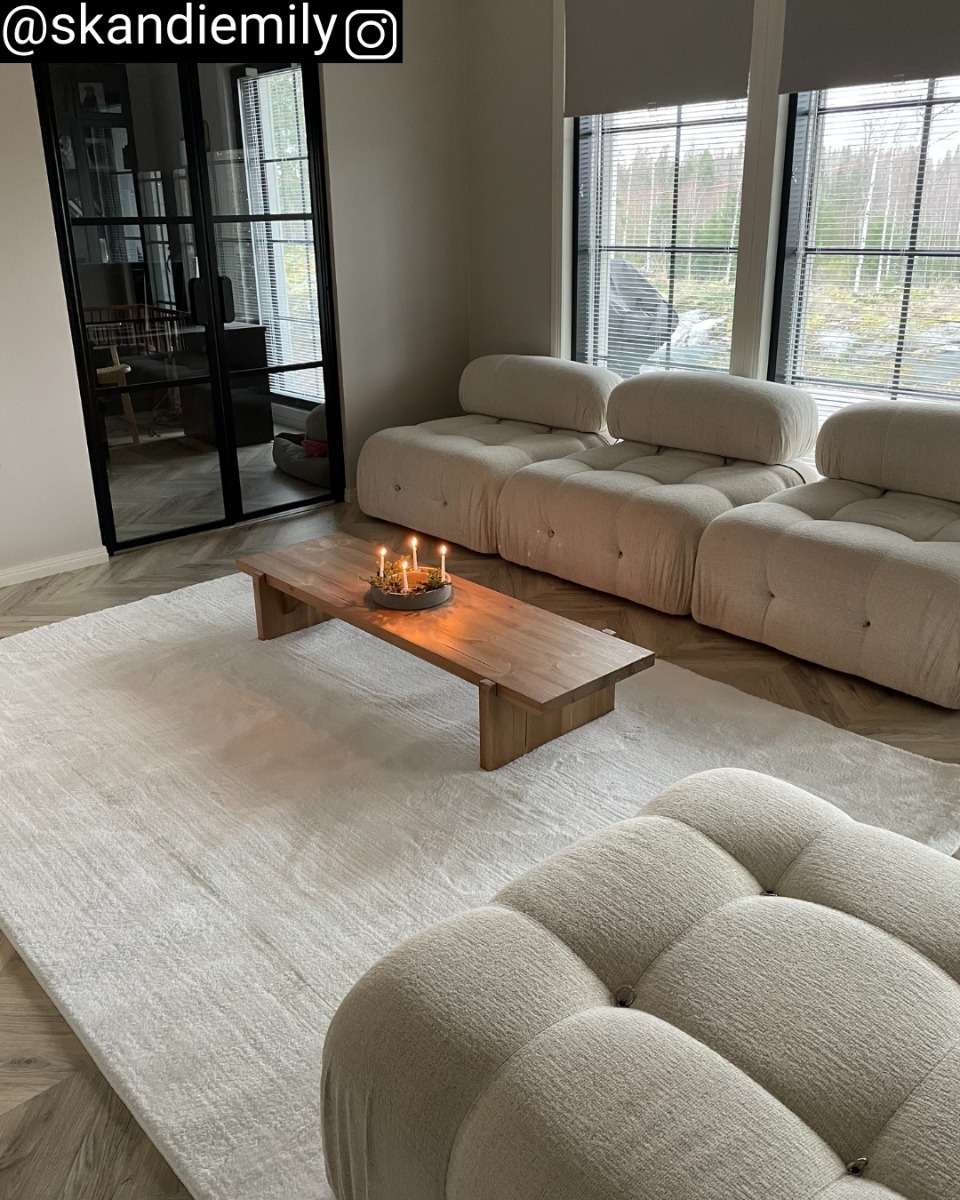 Tvättbar Mjuk Ryamatta Cloudy Vit - Image 5