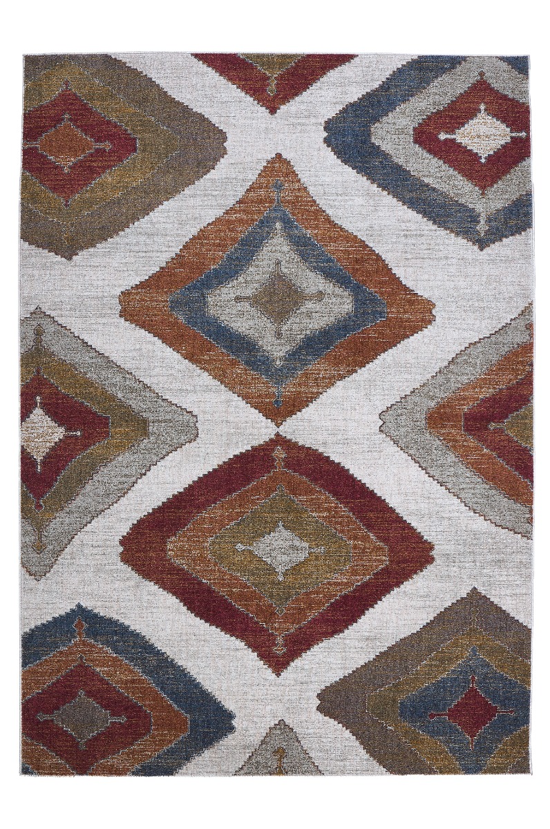 Flerfärgad mjuk ryamatta Harry i polyester med tjock textur och levande färger