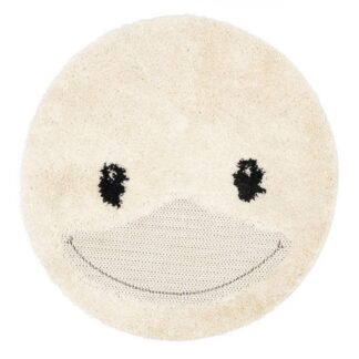 Krämfärgad mjuk barnmatta i polypropylen med cirka 20 mm tjocklek i barnrum