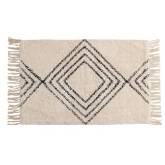 Beige Elba badrumsmatta i mjuk bomull med 15 mm tjocklek på badrumsgolv