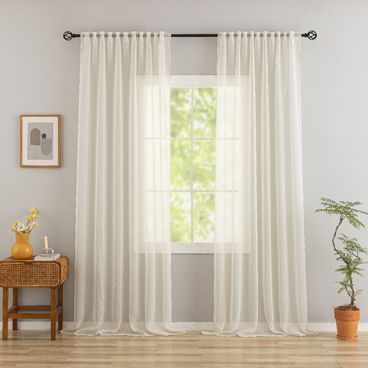 Linnegardin-look 2-Pack Ellinor Beige - Image 2