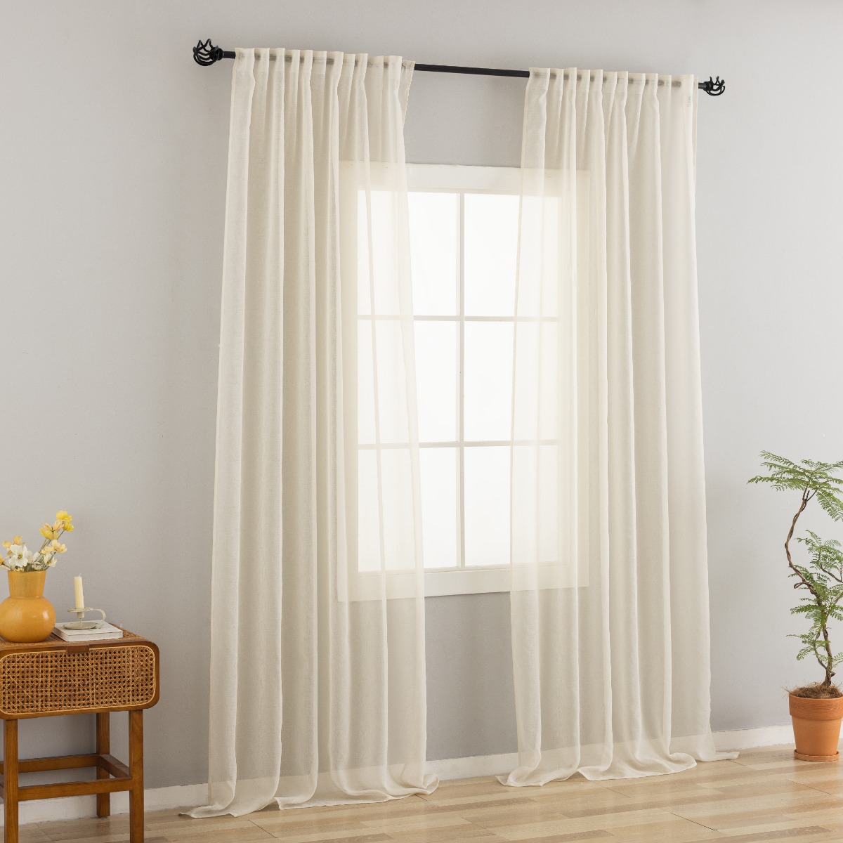 Linnegardin-look 2-Pack Ellinor Beige - Image 3