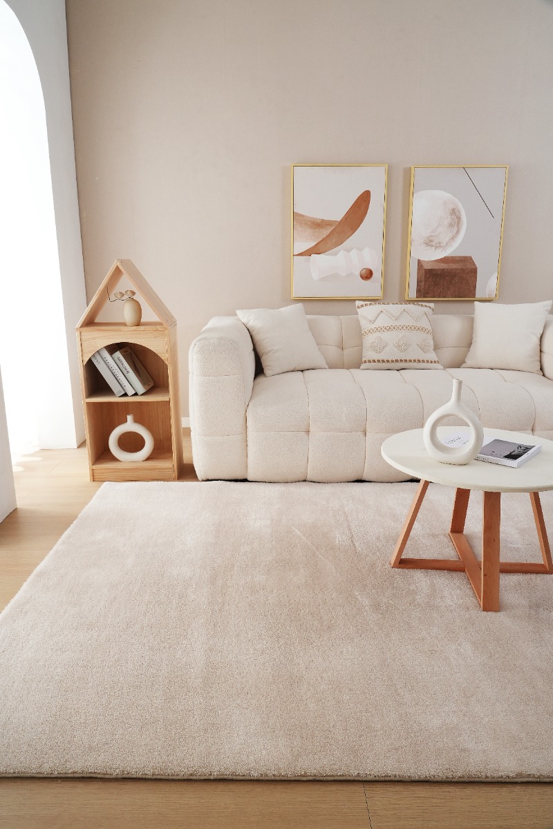 Tvättbar Mjuk Ryamatta Fluffy Beige - Image 5