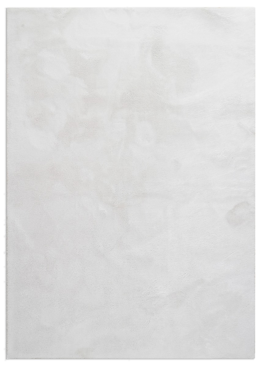 Mjukt och fluffig tvättbar ryamatta i offwhite färg med tjock textur