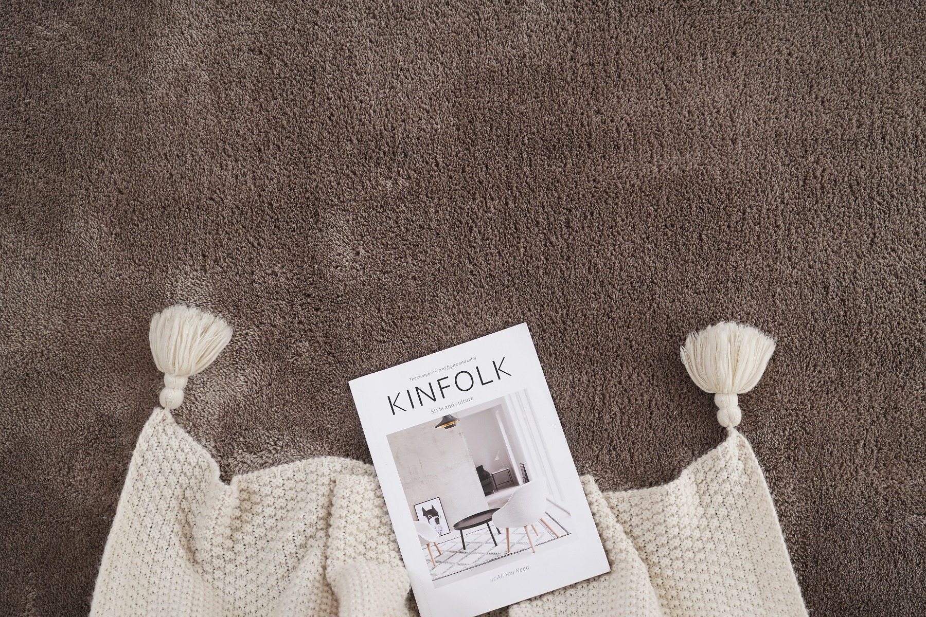 Kvadrat Matta Fluffy Taupe - Image 6