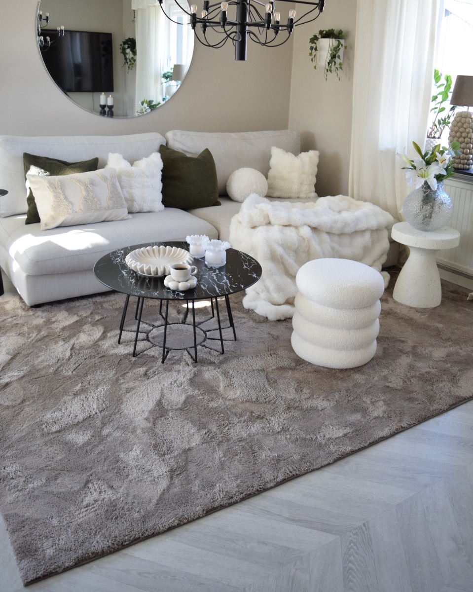 Tvättbar Mjuk Ryamatta Fluffy Taupe - Image 3