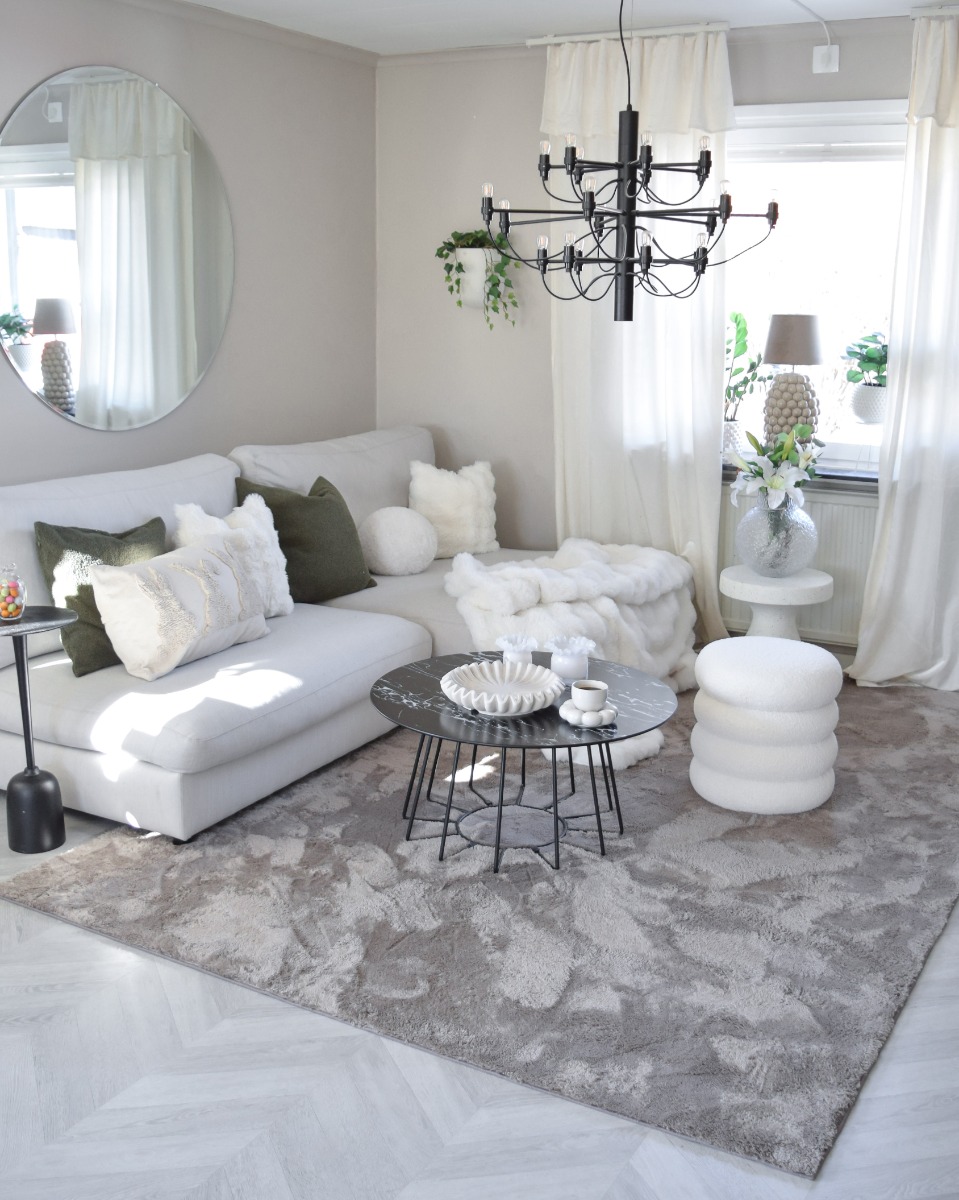 Tvättbar Mjuk Ryamatta Fluffy Taupe - Image 2