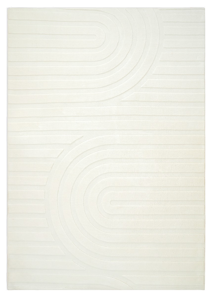 Tvättbar mjuk ryamatta i offwhite med fluffig lugg och varierande tjocklek