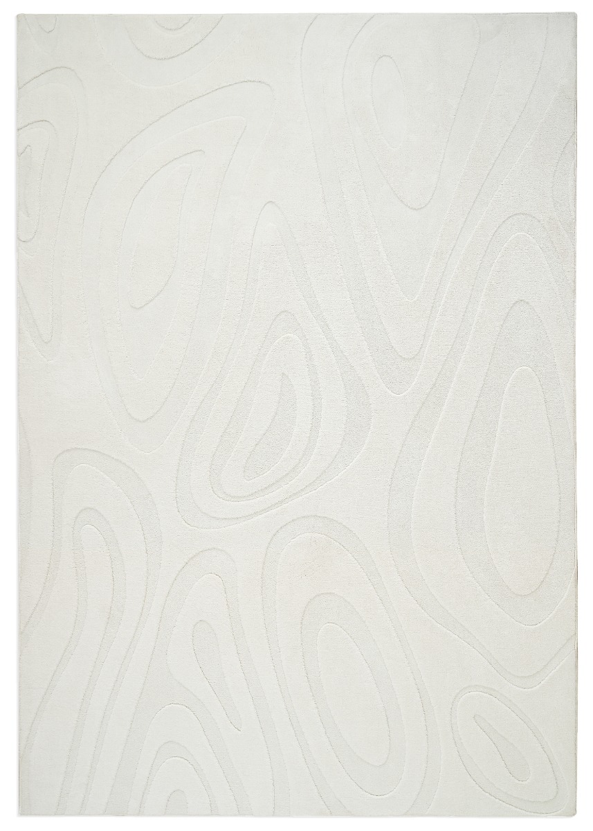 Mjuk tvättbar offwhite ryamatta Fuzzy Meia med fluffig och tät lugg