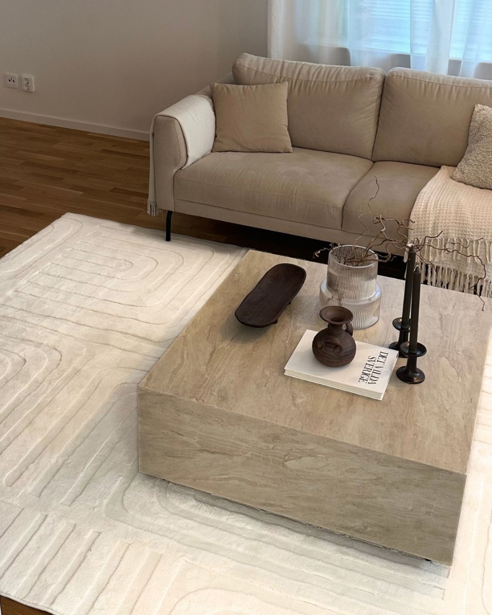 Tvättbar Mjuk Ryamatta Fuzzy Vega Offwhite - Image 6