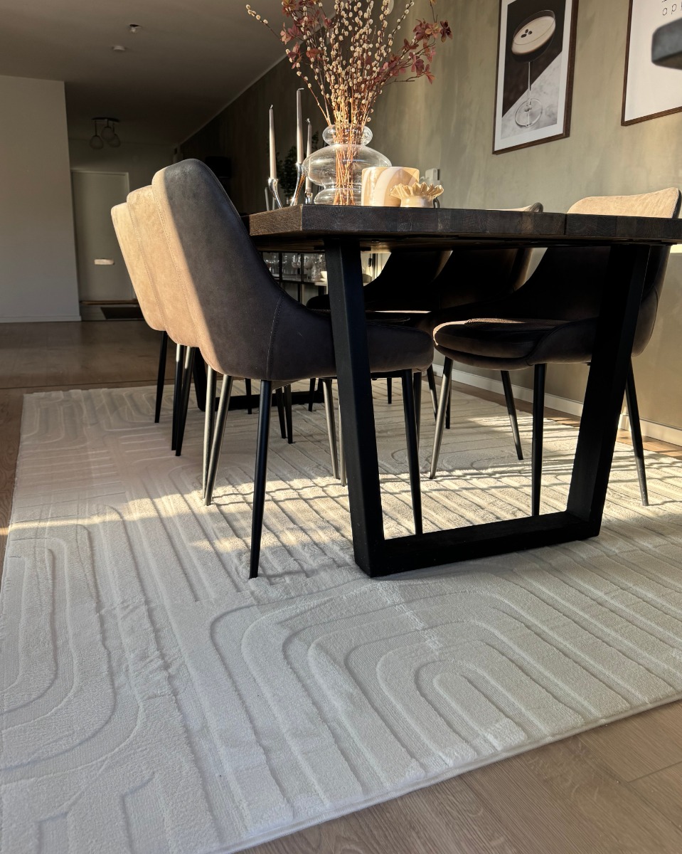 Tvättbar Mjuk Ryamatta Fuzzy Vega Offwhite - Image 4