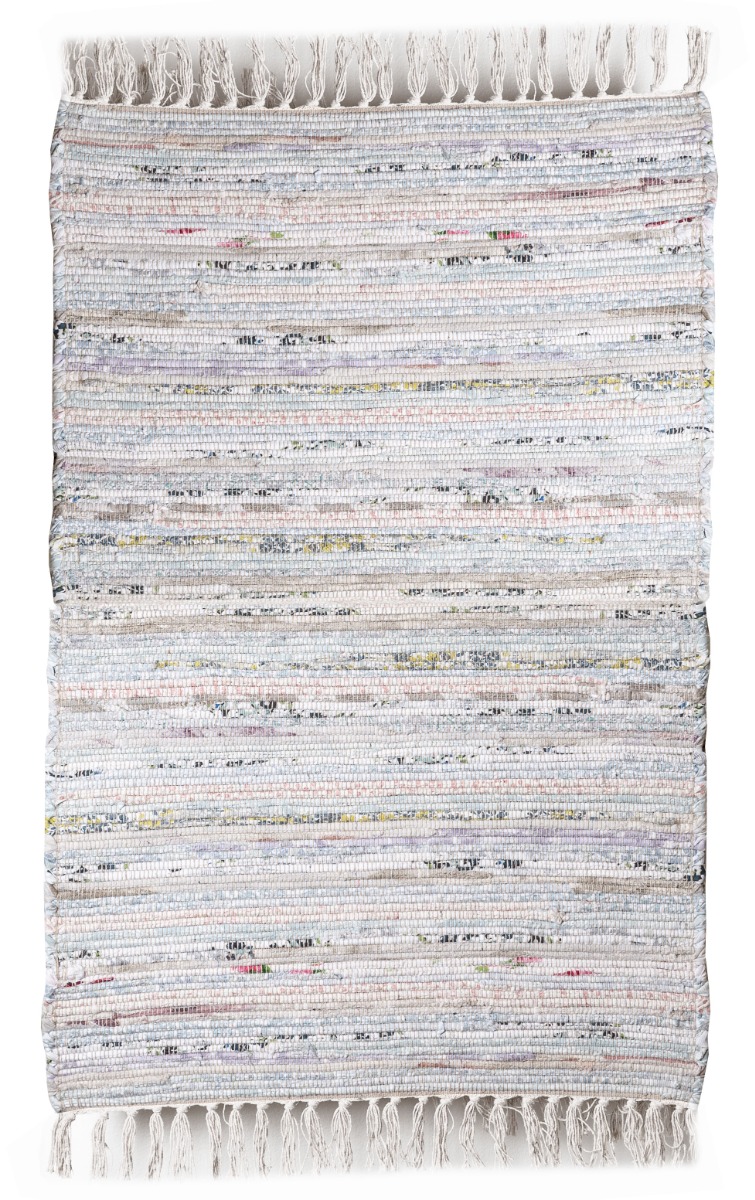 Vitt bomulls trasmatta Umma med mjuk textur och klassisk design