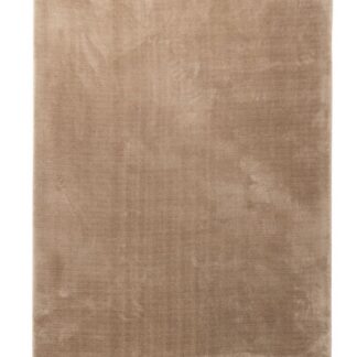 Beige ryamatta med mjuk och tjock yta i ryamaterial för vardagsrum eller sovrum