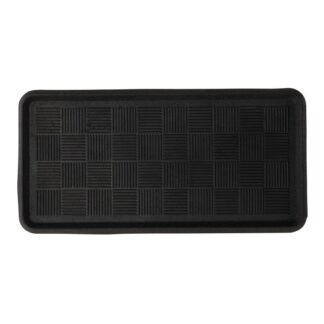 Svart gummidörrmatta Ilina med halkfri undersida och cirka 10 mm tjocklek