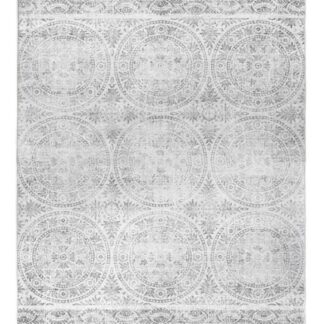 Grå ryamatta Genevive med mjuk polypropylenstruktur och cirka 30 mm tjocklek