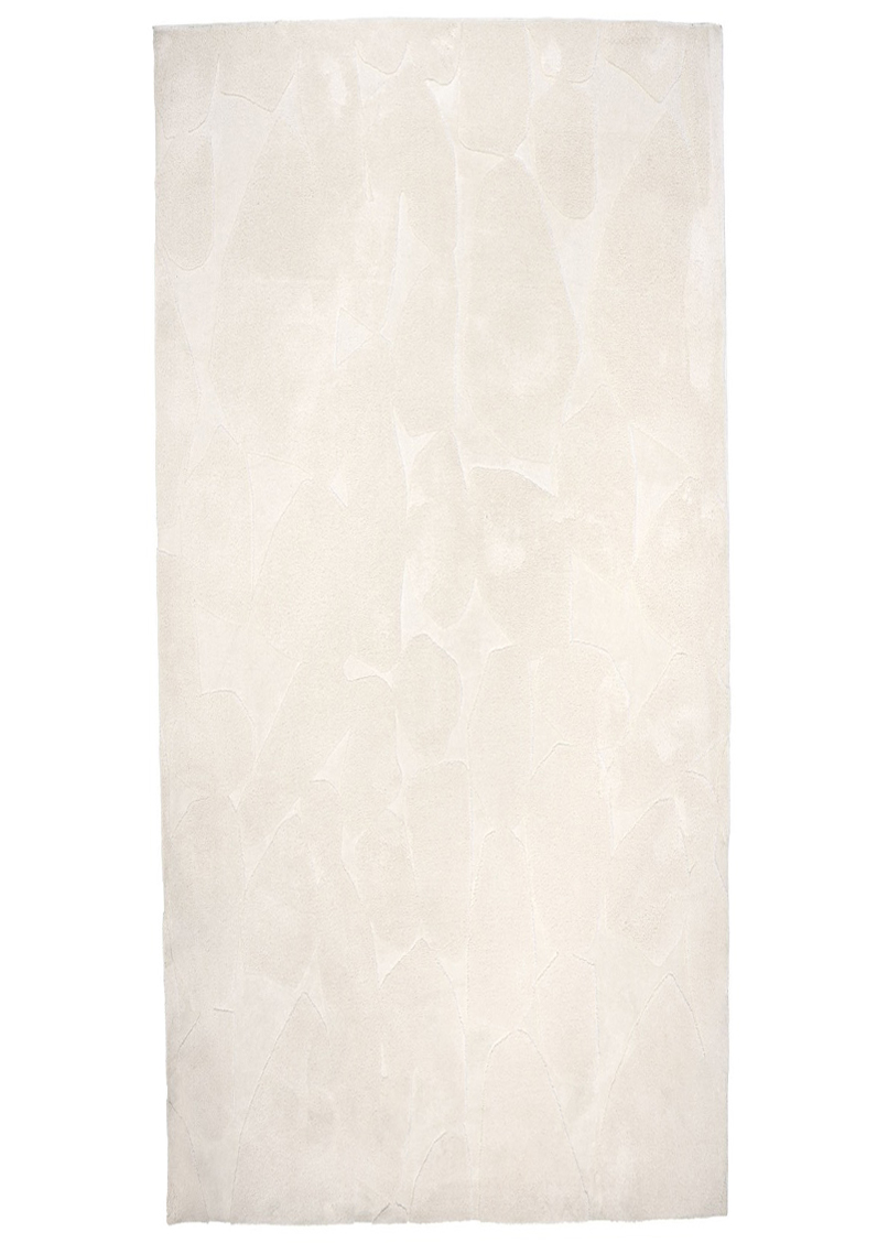 Offwhite tjock ryamatta Kivi i mjuk polyester på golv i hall