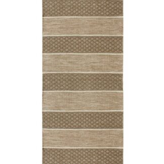 Handvävd gångmatta i bomull med naturlig linnefärg och mjuk, tät vävstruktur