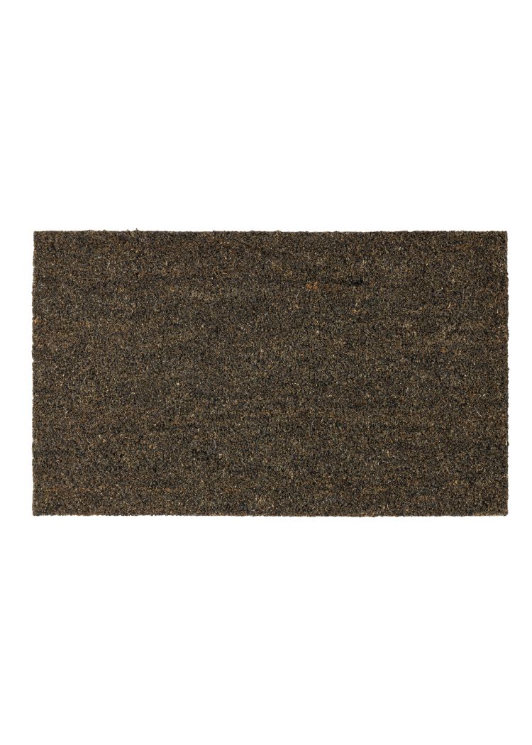 Naturfärgad dörrmatta i kokosfiber med robust och hållbar design vid ytterdörr