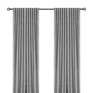 Rumsförmörkande sammetsgardin i silver färg, 2-pack med lyxig textur och elegant fall