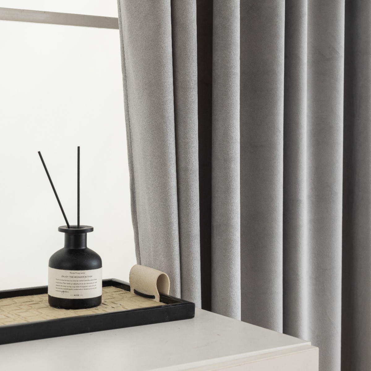 Rumsförmörkande Sammetsgardin 2-pack Mathilde Silver - Image 5