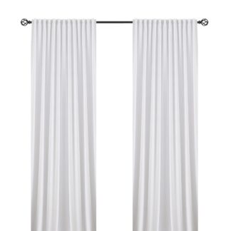 Vita rumsförmörkande sammetsgardiner i 2-pack med elegant fall och multifunktionsupphängning