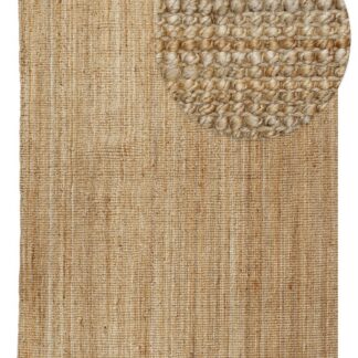 Handvävd naturfärgad jutematta Melissa med mjuk textur och jordnära ton