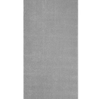 Silverfärgad maskinvävd ryamatta med mjuk kort lugg och modern design