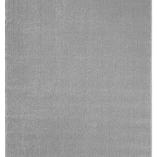 Silverfärgad maskinvävd ryamatta med kort luddfri lugg i modernt hem