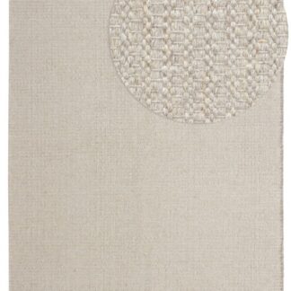 Beige ullmatta med bomull, cirka 10 mm tjocklek, mjuk och slitstark