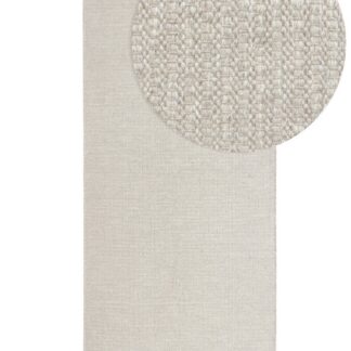 Mjuk och slitstark Molly ullmatta i kräm och grå nyanser på golv i hem