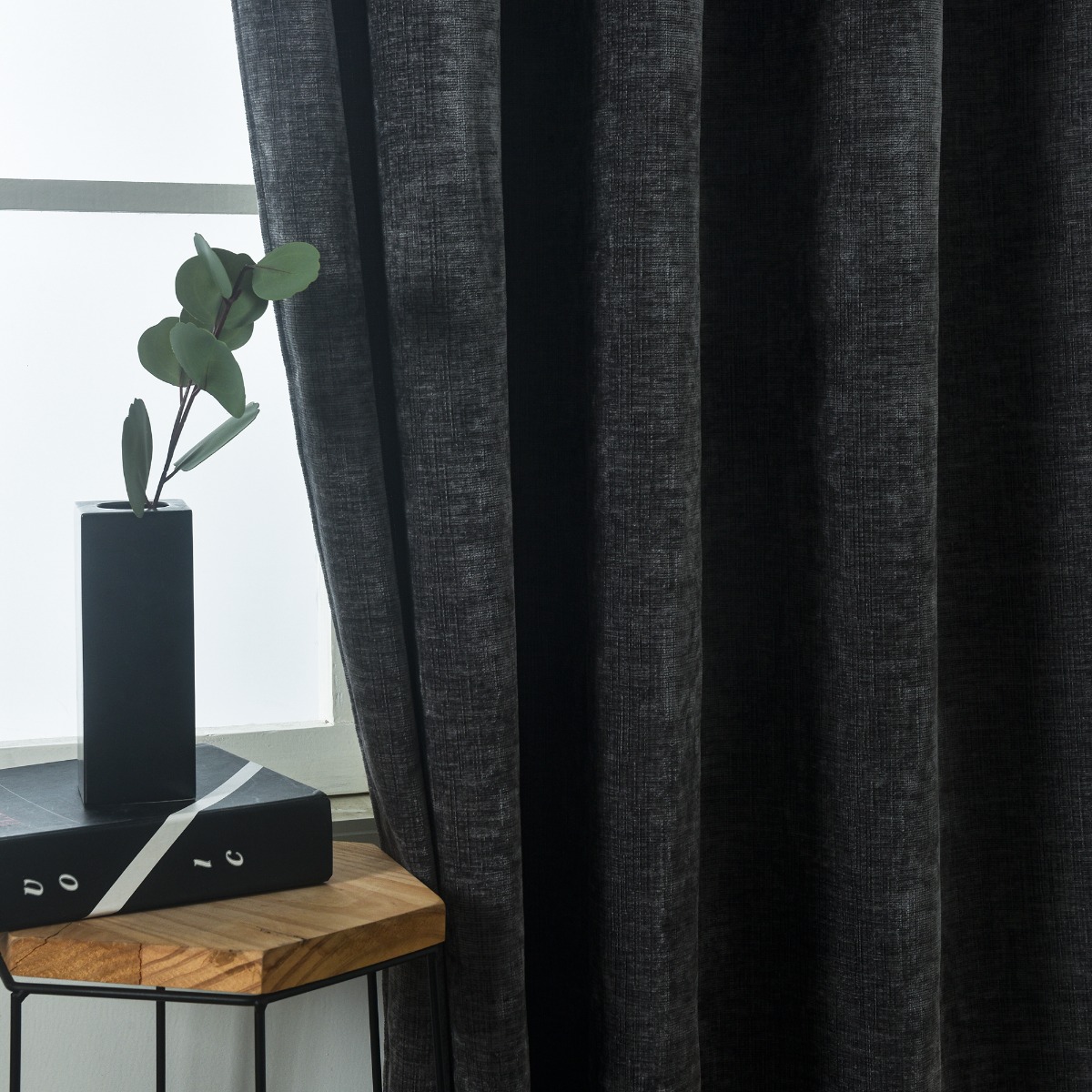 Rumsförmörkande Sammetsgardin 2-pack Nancy Grå - Image 5