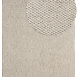 Beige ullmatta-look matta i nordisk stil med mjuk textur och 7 mm tjocklek