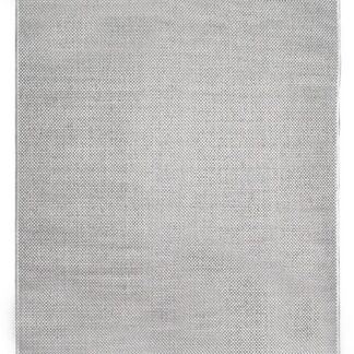 Grå flätad polypropylenmatta för inomhus- och utomhusbruk med tunn profil